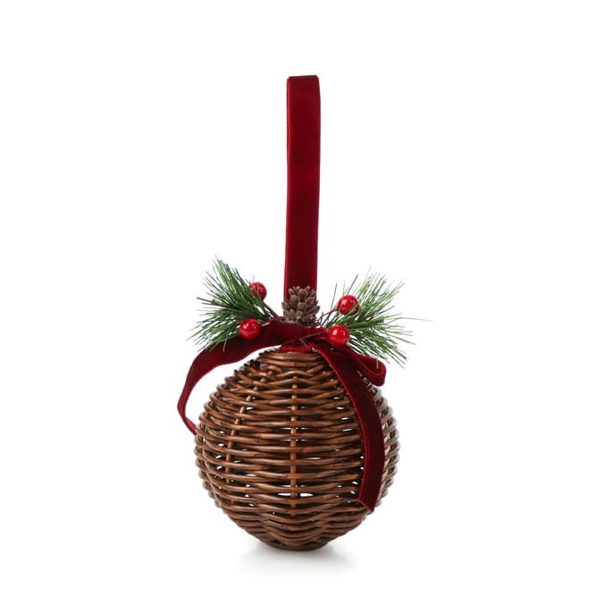Festive Feeling Alpine Woods Rattan Hanging Decoration - Bauble