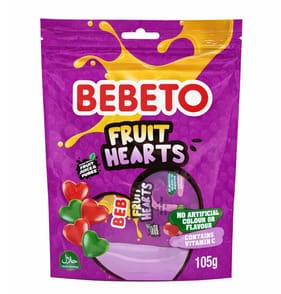 Bebeto Fruit Hearts 7 Pack 105g