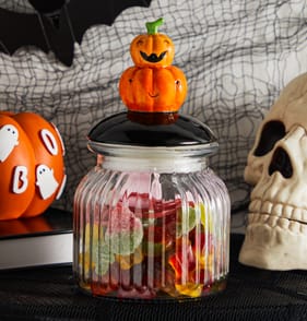 Hallow Scream Sweet Jar With Ceramic Lid - Pumpkin
