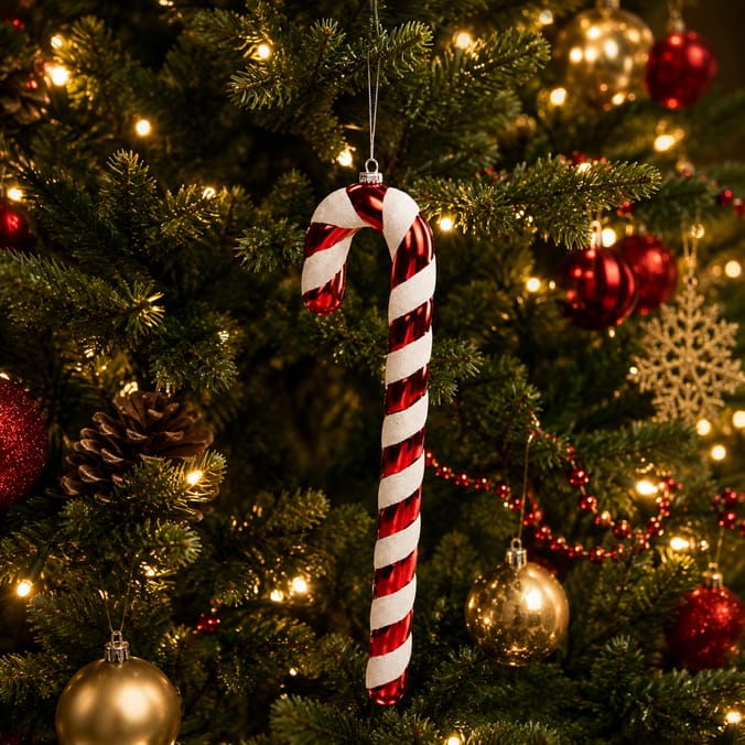 Sleigh Bells Candy Cane Decoration