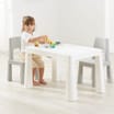 Liberty House Toys Kids Height Adjustable Table and Two Chairs Set - White & Grey