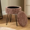 Home Collections Brown Faux Fur Storage Stool