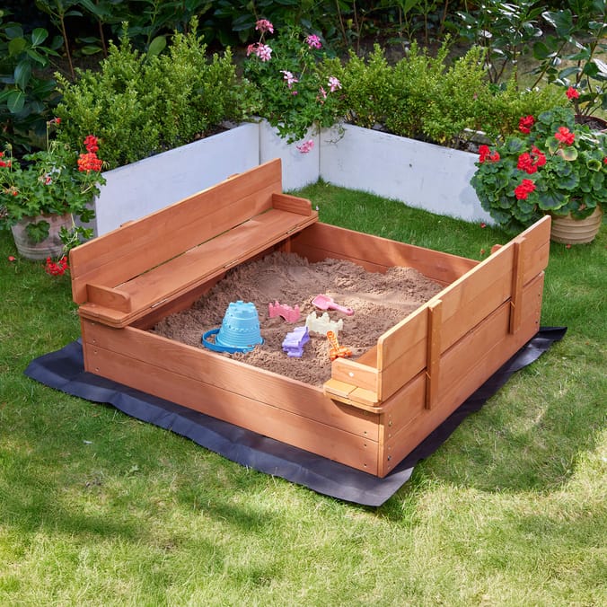 Liberty House Toys Kids Sandpit With Seating And Cover