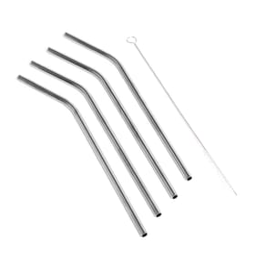 Eco Friendly Reusable Drinking Straws 4 Pack - Stainless Steel