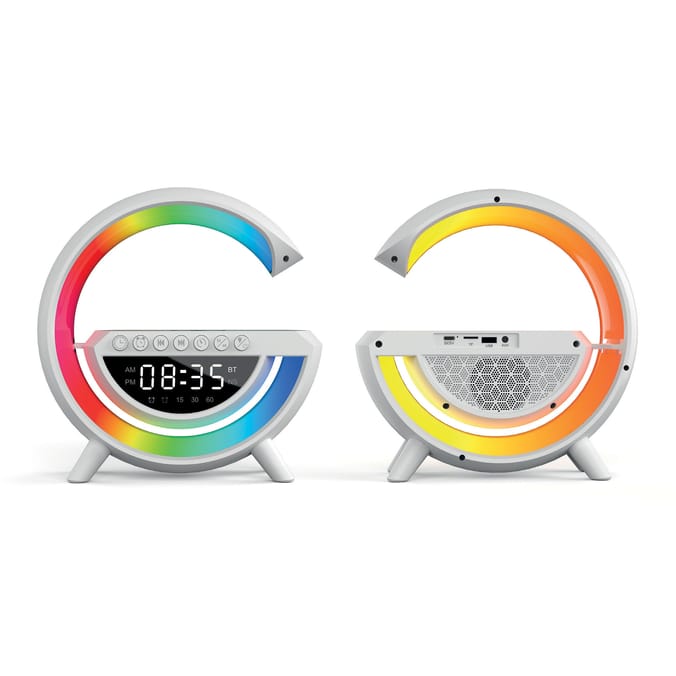 Equatech Rechargeable LED Wireless Charging Speaker with Alarm Clock
