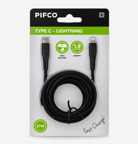 Pifco Fast Charge Cable 1.8m - Type C - Lightning