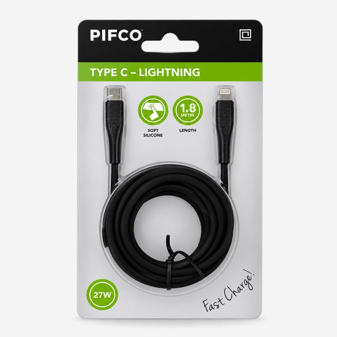 Pifco Fast Charge Cable 1.8m - Type C - Lightning