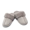 Ladies Grey Faux Fur Mules