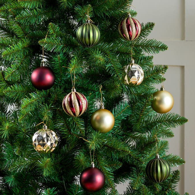 Festive Feeling 7cm Christmas Baubles 35 Pack - Traditional