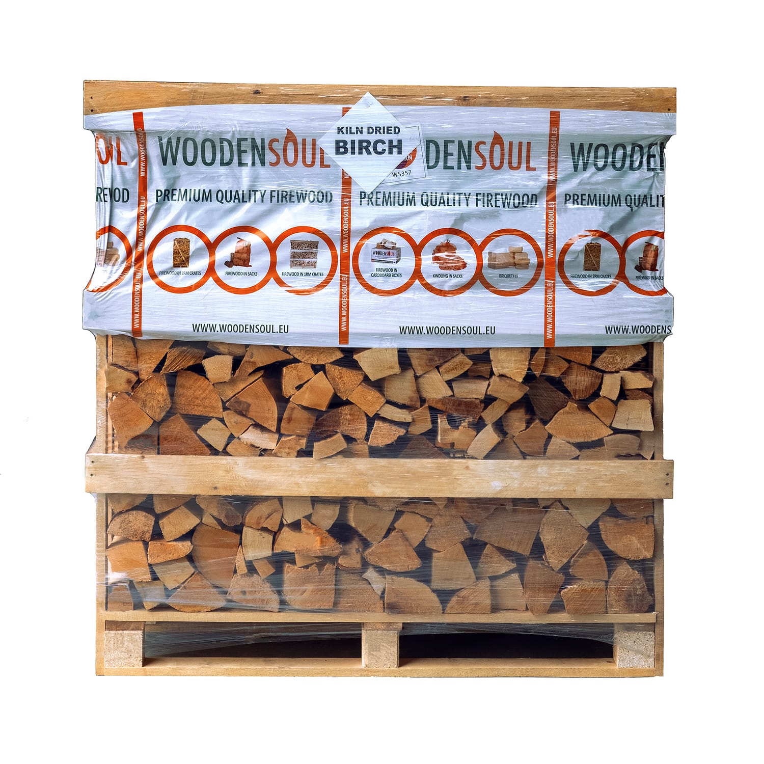 Wooden Soul Kiln Dried Birch Loose Log Pallet Home Bargains