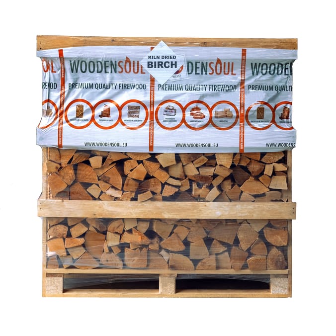 Wooden Soul Kiln Dried Logs Pallet 400kg - Birch Loose