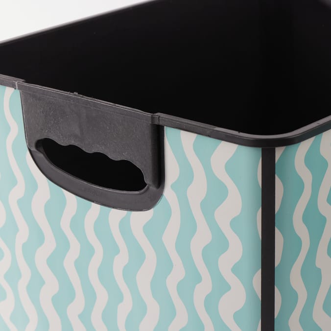 Wavy Print Storage Box 17L - Green