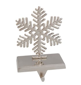 Festive Feeling Silver Christmas Stocking Holder - Snowflake