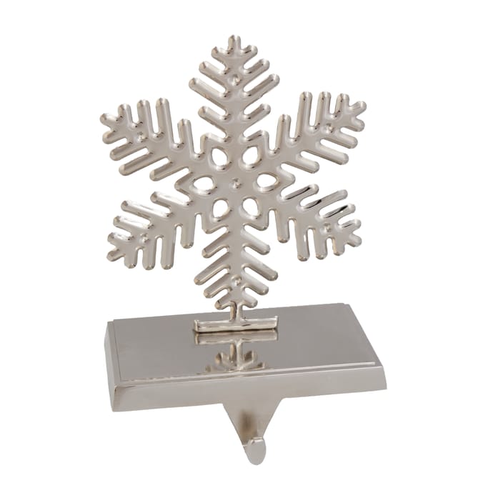 Festive Feeling Silver Christmas Stocking Holder - Snowflake
