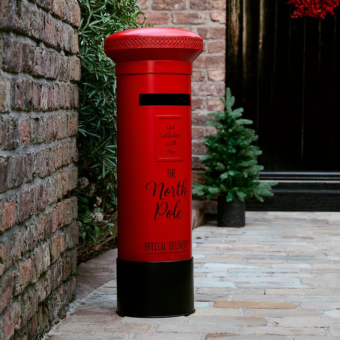 Festive Feeling Round Traditional Postbox Home Bargains