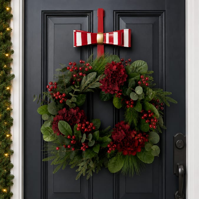 Festive Feeling Christmas Bow Wreath Hanger
