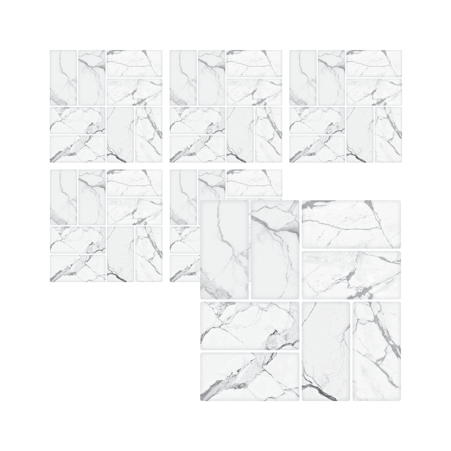 Stick Ease SelfAdhesive Vinyl Wall Tiles 3 Pack Marble x2 Home