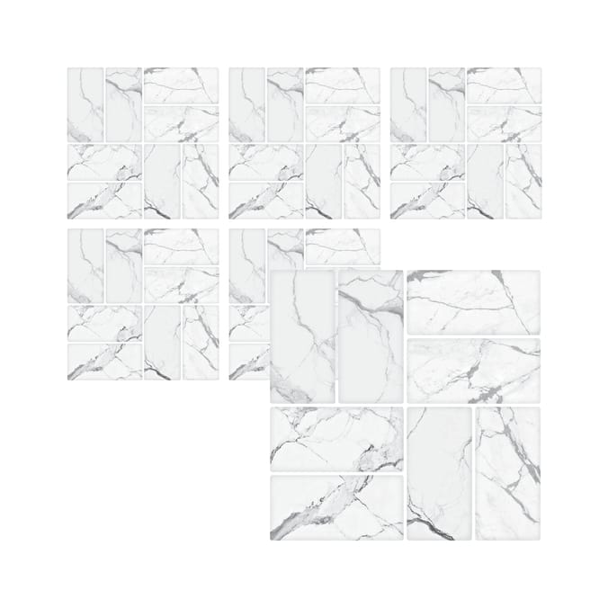 Stick Ease Self-Adhesive Vinyl Wall Tiles 3 Pack - Marble x2