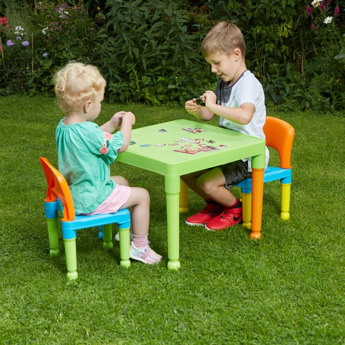 Liberty House Toys Kids Plastic Table and Two Chairs Set