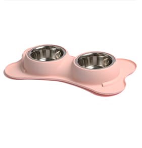 My Pets Double Bowl Bone - Pink