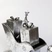 Frosted Spirit Metal Reindeer With Sleigh 