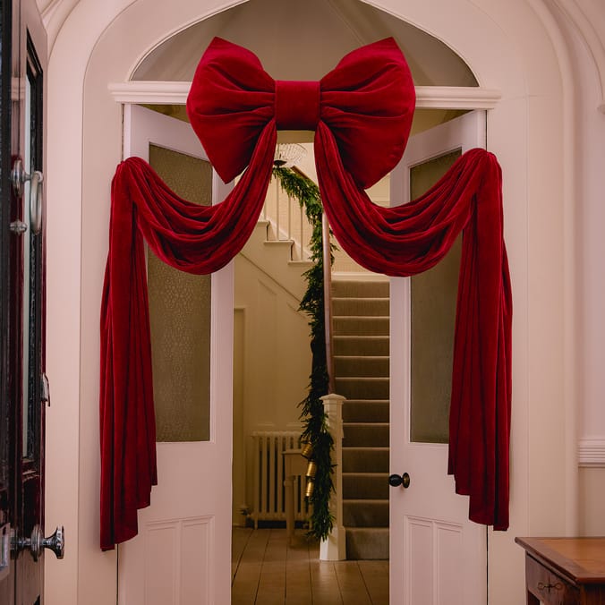 Winter Charm Giant Hanging Velvet Bow