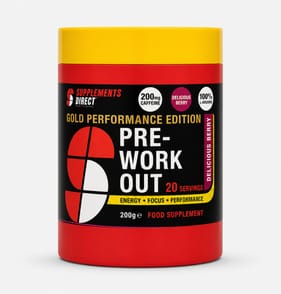 Supplements Direct Gold Performance Edition Pre-Workout 200g - Delicious Berry