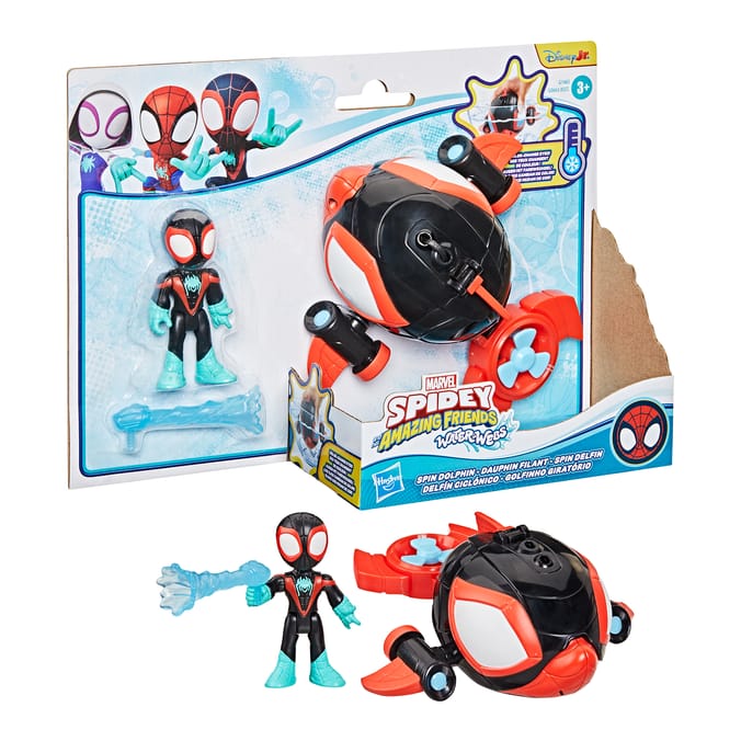 Marvel Spidey and his Amazing Friends Water-Webs Toy Submarine & Action Figure - Spin Dolphin