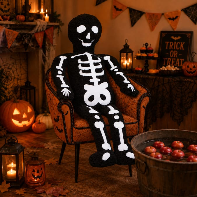 Hallow Scream Steve The Skeleton Cushion Decoration 5FT