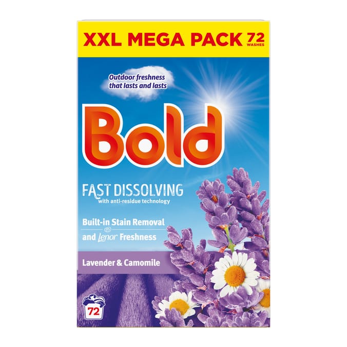 Bold Powder Laundry Detergent 3.6kg 72 Washes - Lavender & Camomile