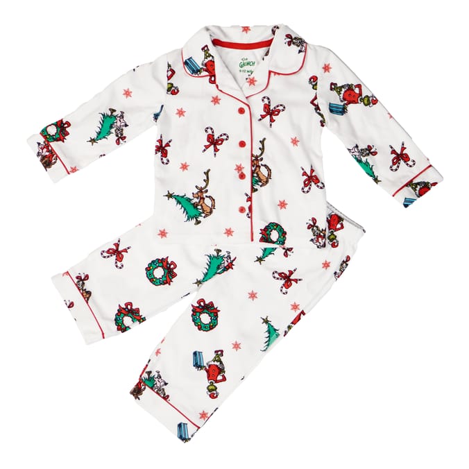 The Grinch Button Pyjama Set Baby Home Bargains