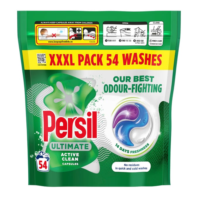 Persil Ultimate Washing Capsules 54 Washes - Active Clean