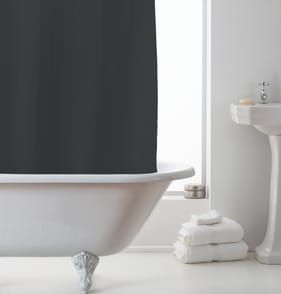 Bath Waffle Shower Curtain - Black