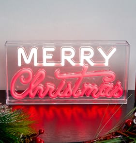  Prestige Battery Operated LED Festive Neon Sign - Merry Christmas