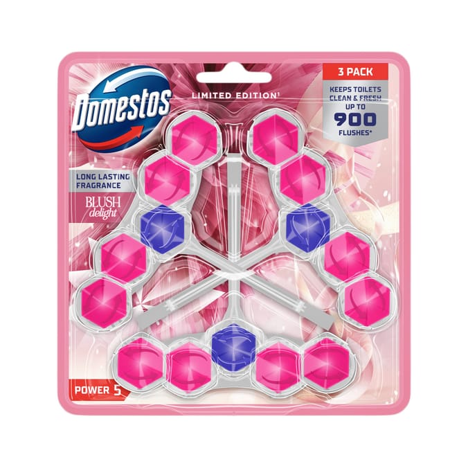 Domestos Toilet Rim Block 3x 50g - Blush Delight