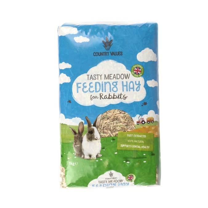 Country Values Tasty Meadow Feeding Hay for Rabbits 1kg