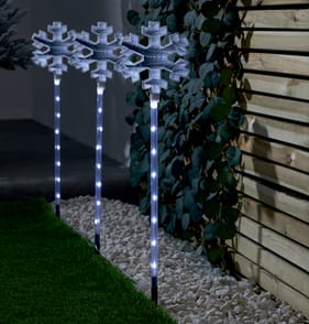 Prestige Mains Operated LED Infinity Stake Lights - Snowflake