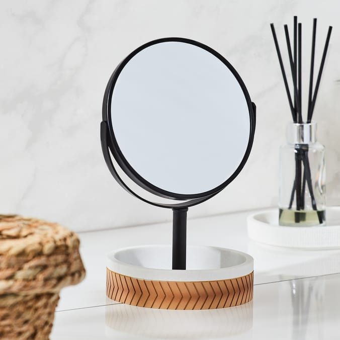 Bathroom Bamboo Mirror - Black