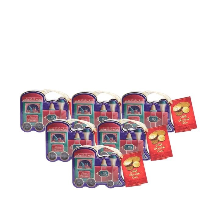 Milk Chocolate Coins Tin - Train 35g x6