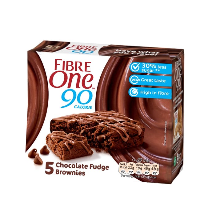 Fibre One 90 Calorie Fudge Brownie 5 Pack