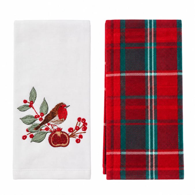 Festive Feeling Tea Towels 2 Pack - Robin