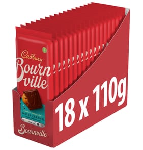 Cadbury Bournville Salted Caramel Dark Chocolate Bar 110g x18