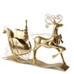 Winter Luxe Metal Reindeer With Sleigh 