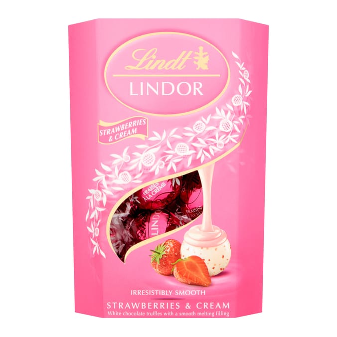 Lindt Lindor Chocolate Truffles Box 200g - Strawberries & Cream