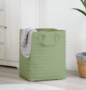 Home Collections Tufted Laundry Basket - Green