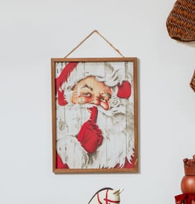 Festive Feeling Alpine Woods Santa Hanging Plaque