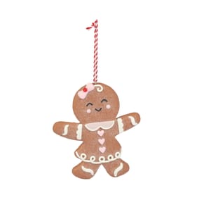 Sleigh Bells Gingerbread Hanging Decoration - Girl