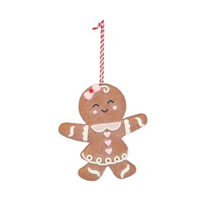 Sleigh Bells Gingerbread Hanging Decoration - Girl