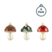 Winter Charm Mushroom Shaped Christmas Baubles 6 Pack