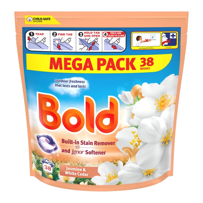Bold PODS Washing Capsules 38 Washes - Jasmine & White Cedar
